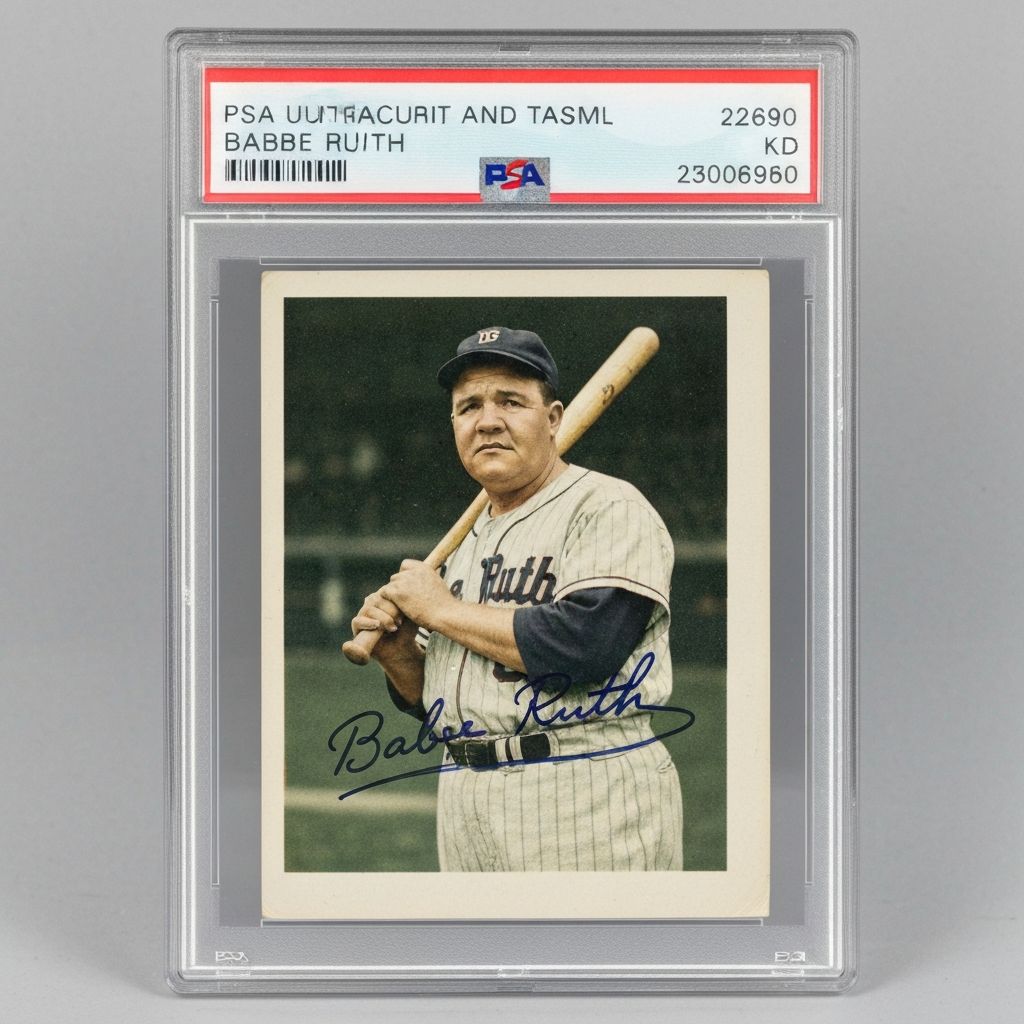 BABE RUTH AUTOGRAPH CARD PSA/DNA